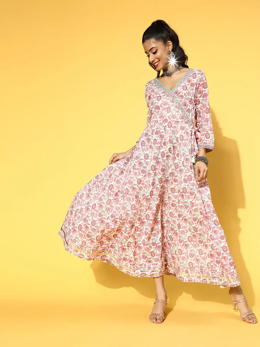 Floral Print Gown Dress